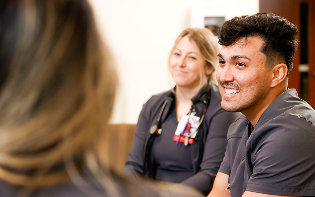 Nursing students sitting together