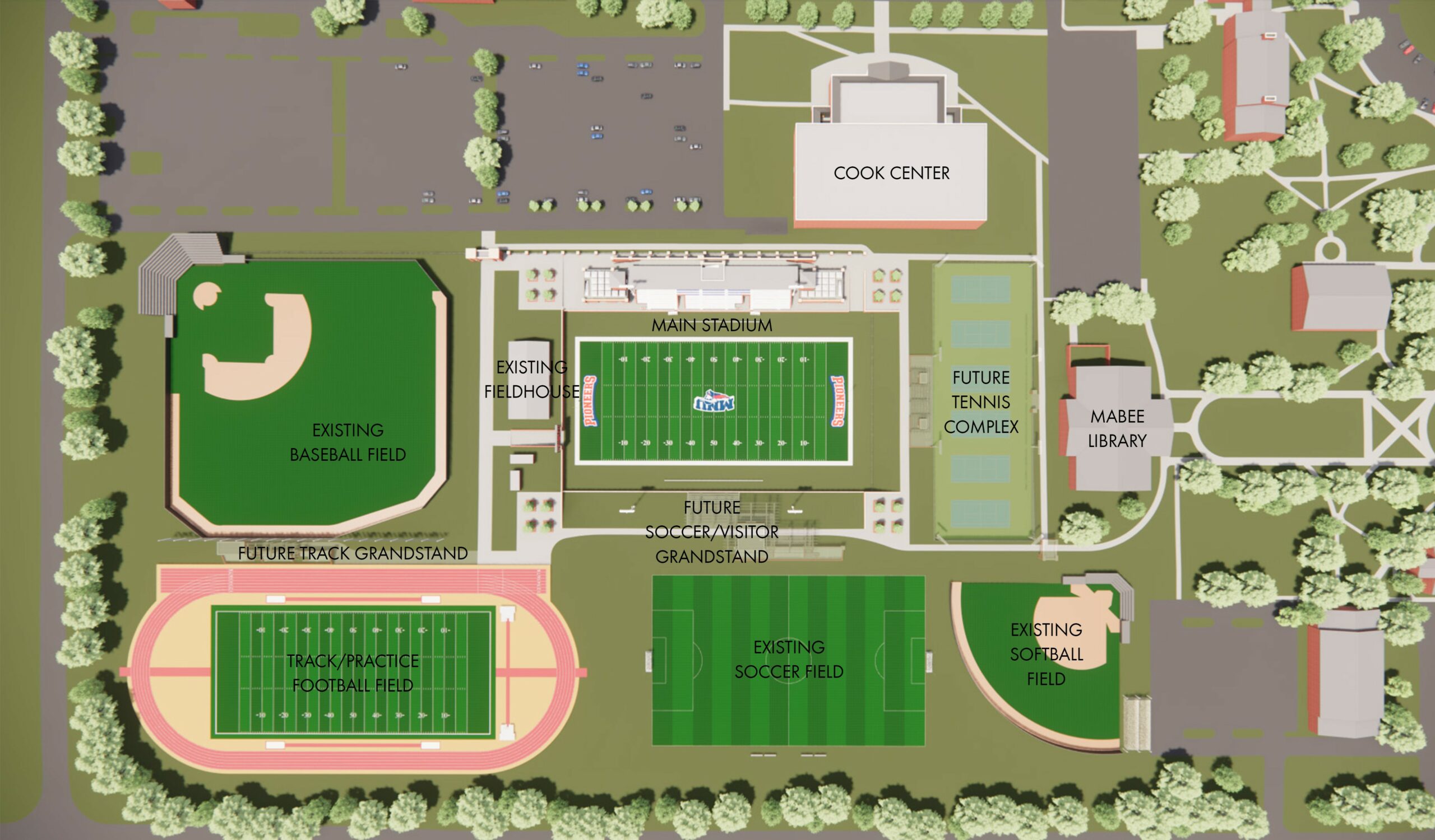 rendering of sports complex