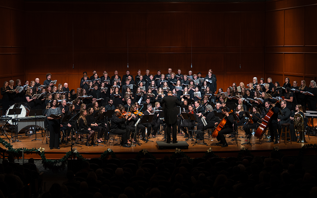 Orchestra playing on stage