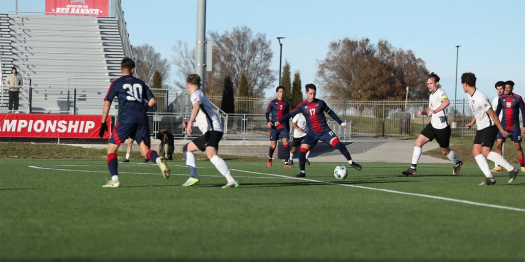 men's soccer team during play at national championship