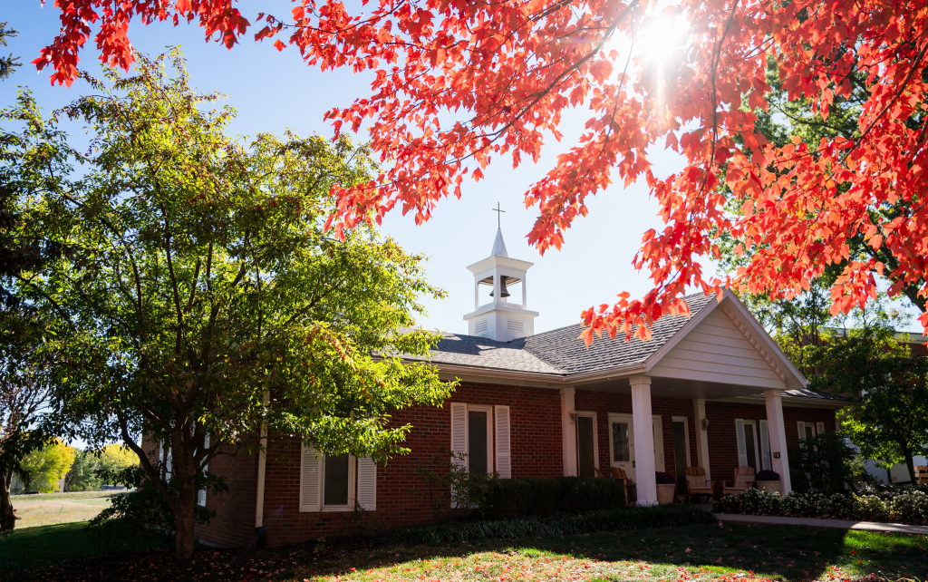 Weatherby Chapel in the fall