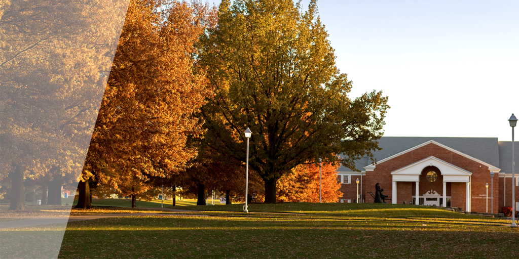 Mabee Learning Commons in Fall